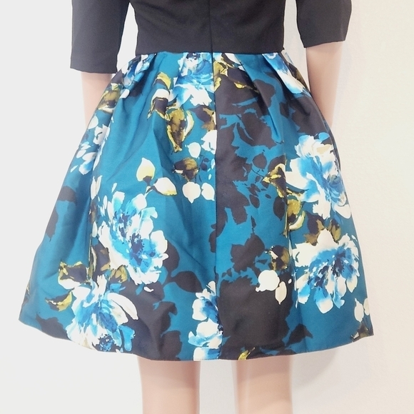 BESTY & ADAM Caipirinha Cocktail Blue & Black Mini Dress With Pockets Size 10 - Picture 8 of 12